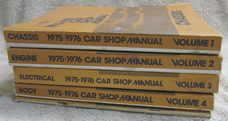 5 original 1975-76 ford car shop manuals volumes 1 to 5 