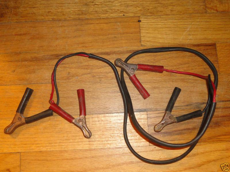 Very much used motorcycle jumper cables  5 ft.