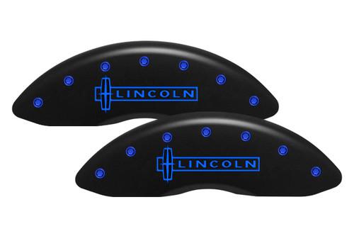 Mgp 10023-s-lcn-blm lincoln caliper covers full set blue engraved lincoln logo