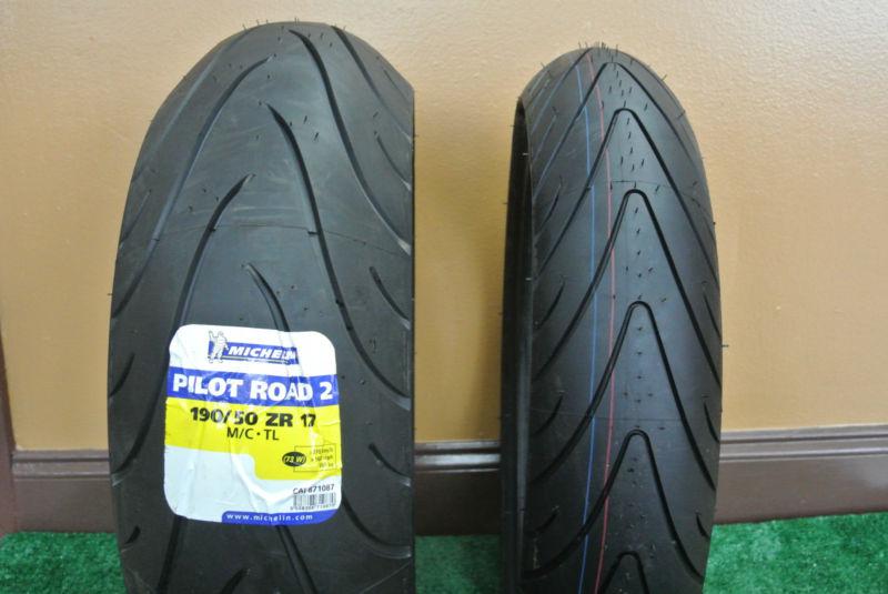 New 120/70zr17 190/50zr17 michelin pilot road 2 2ct tires 120/70/17 190/50/17