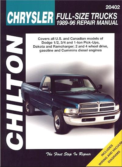 Dodge pick-ups, dakota, ramcharger repair manual 1989-1996