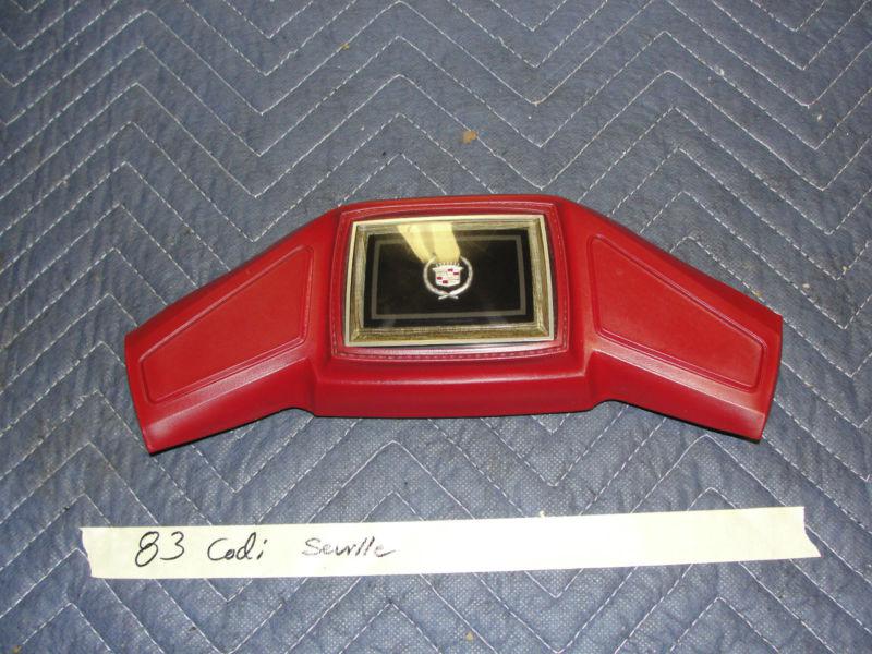 Oem 76-89 cadillac deville steering wheel horn pad cap button emblem (red)
