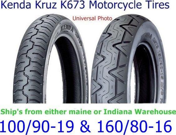 100 90 19 front & 160 80 16 rear kenda kruz k673 motorcycle tires set of 2