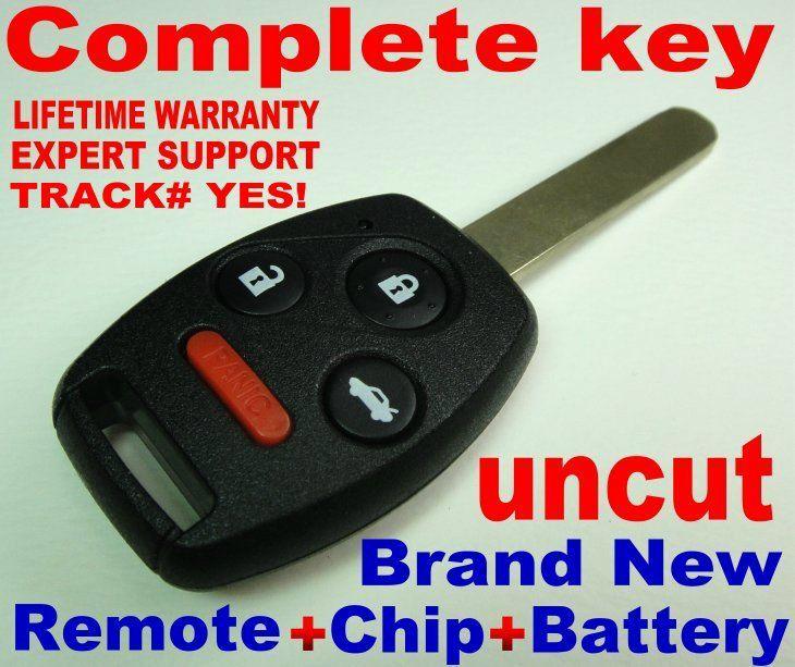 New uncut key remote for 03-07 accord keyless entry chip transponder fob clicker
