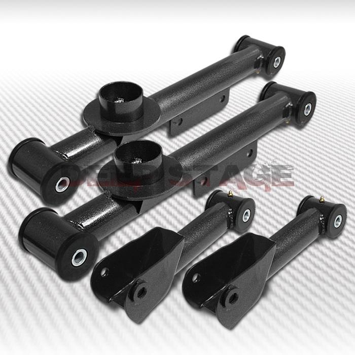 79-04 ford mustang black 4-pc high strength rear upper+lower control arms camber