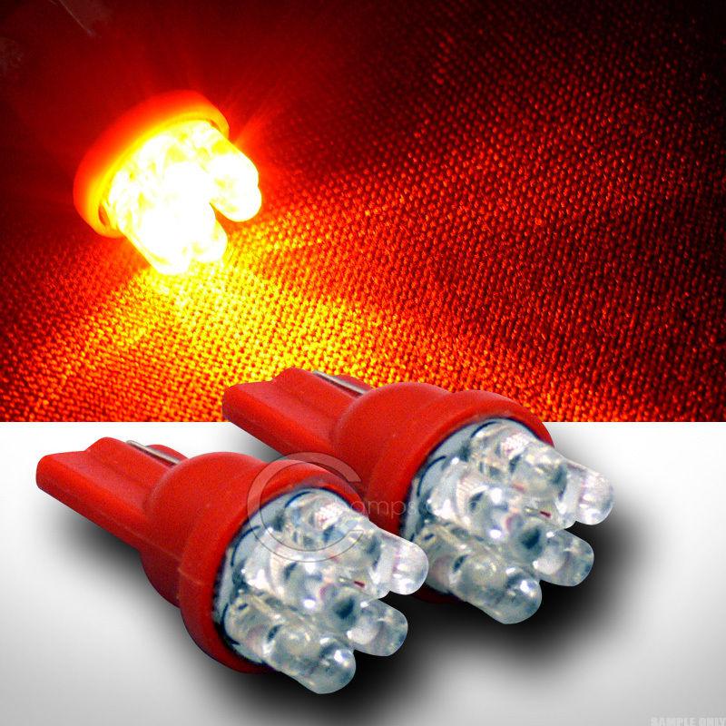 2x amber/orange t10 wedge 7 led car parking/turn signal/tail light lamp bulb set