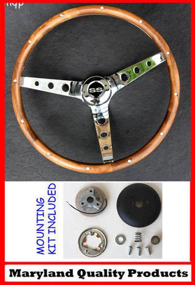 1967 1968 chevelle el camino camaro ss grant steering wheel  wood walnut 13.5" 