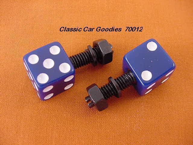 License plate bolts fasteners dice "blue"