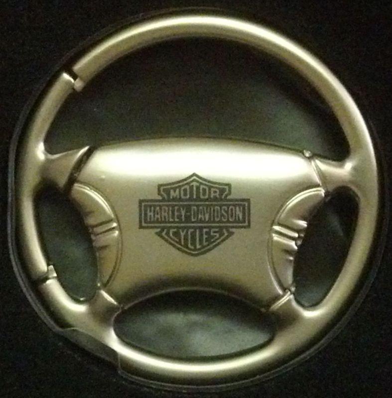 Harley davidson steering wheel silver color metal keychain unique nostalgic