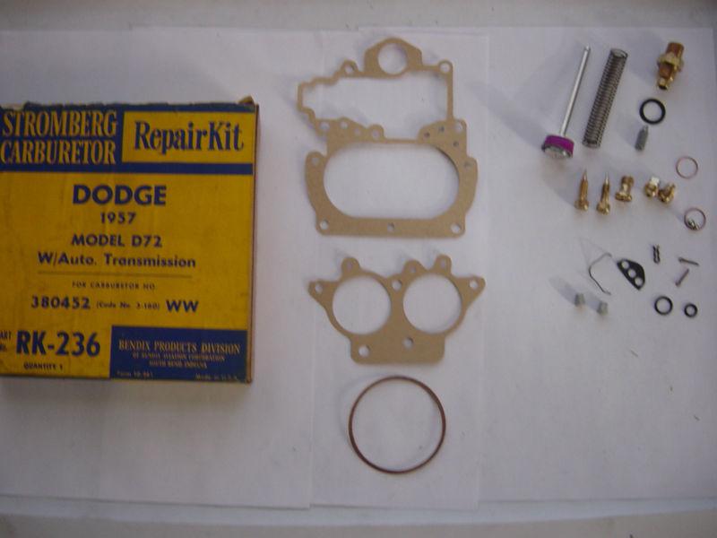 Carb repair kit for 1957-58 dodge d72 auto trans with stromberg ww carb# 3-160