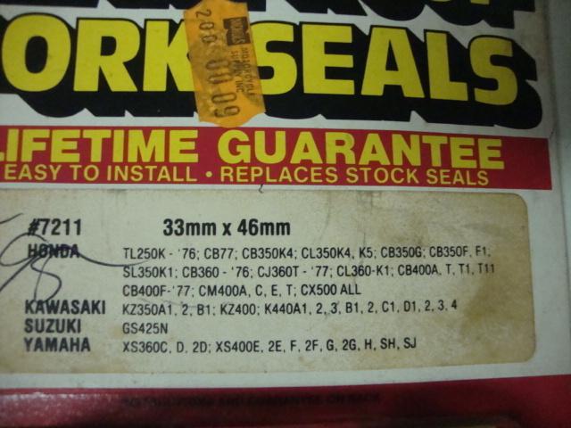 Fork seals yamaha kawasaki honda ktm suzuki 33mm x 46mm nos