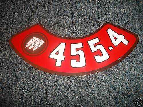 1968 1969 1970 1971 1972 1973 1974 buick gs gsx (all) 455 4v air cleaner decal