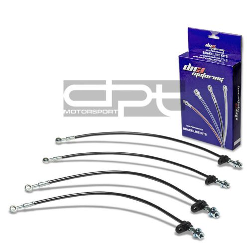 Celica gt replacement front/rear stainless hose black pvc coated brake lines kit