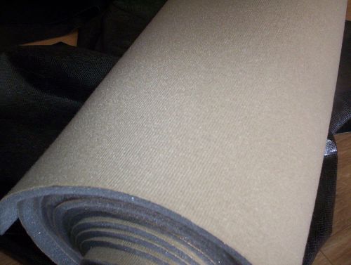 Auto headliner upholstery fabric foam back lt  beige/tan  material usps shipping