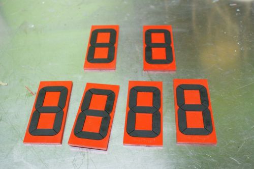 Jr dragster nhra et time dial in board 3&#034; plastic flip numbers digits red 6 ea.