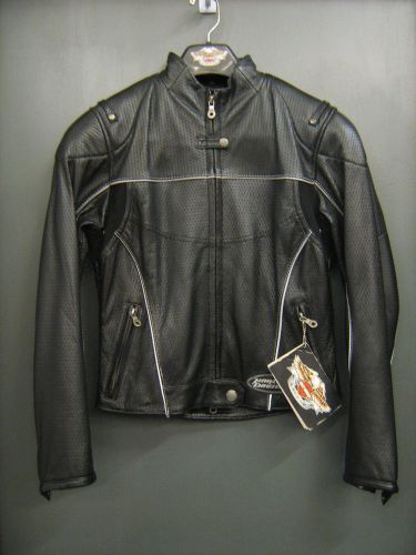 Harley-davidson womens xs atmosphere perforated leather jacket #97080-06vw/002s