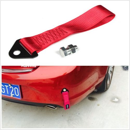 Car suv truck front/rear bumper red practical nylon hook soft towing strap rope