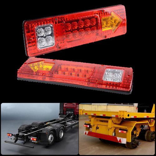 2x 19 led atv trailer truck rv turn signal running tail light white-amber-red #b
