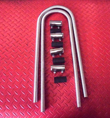 Heater hose kit 44&#034; stainless  hose w/ chrome end caps  and 3/4 o.d.