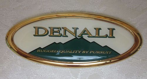 Vintage denali by pursuitoval molded plastic nameplate 5&#034; x 2&#034;. nos