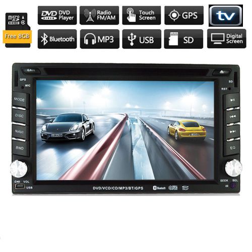 Gps navigation hd double 2 din car stereo dvd player mp3 ipod radio touchscreen