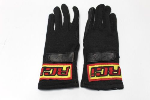 Rci race gloves nomex single layer black sfi 3.3/1 racing jr. sizes new