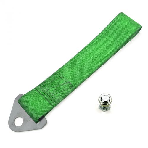 Green universal racing tow rope towing strap bumper hook strip 10,000 lb rating