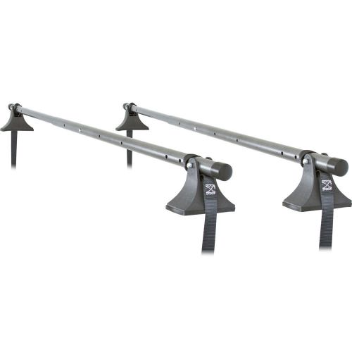 Pair of telescoping 47.75&#034; car roof rack strap-mount cargo load bars trcb-4460-u
