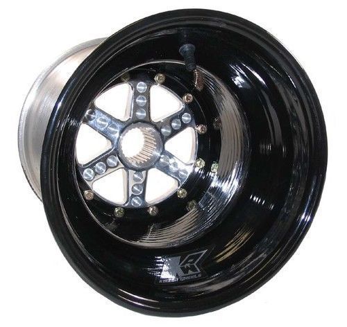 Keizer wheel,27 spline,10x10&#034;,4&#034;,micro-sprint,600 mini-sprint,black,aluminum