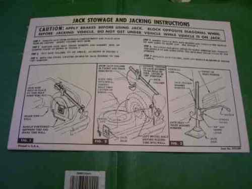 1958 chevy jack instructions- passenger belair