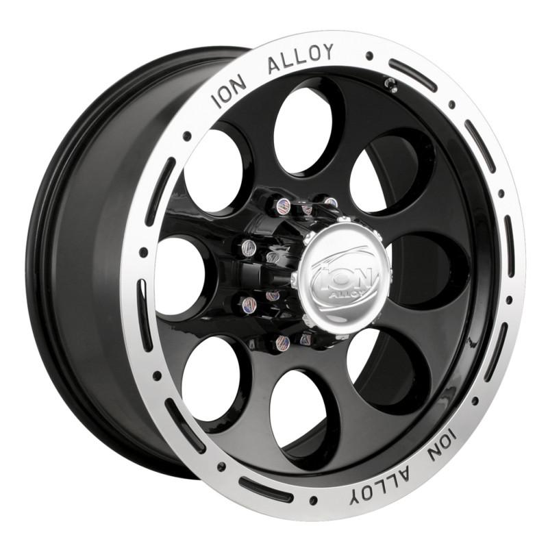 17x9 ion 174 5,6,8 lug 4 new black beadlock wheels rims free caps lugs stems