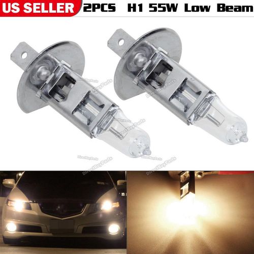 Pack2 3200lm halogen h1 low beam headlight replacement bulb 55w 4000k white