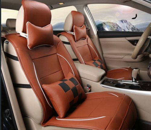Orange 5 car seats pu leather car seat cushion cover for a3 x3 x5 fiesta tiguan