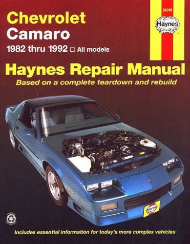 Chevrolet camaro berlinetta, rs, z28 repair manual 1982-1992