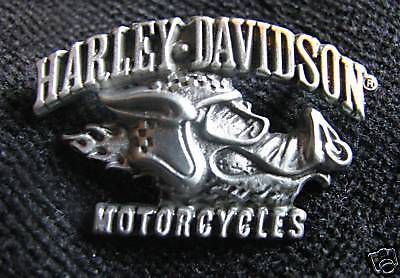 Harley-davidson motorcycle biker hog head vest pin