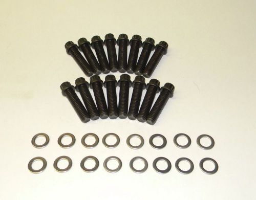 Chevy bb 454 502 12 pt black oxide gr 8  intake manifold bolt kit new