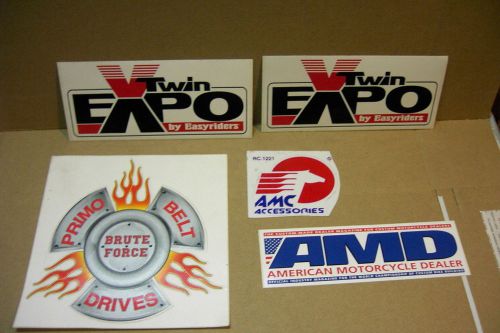 Motorcycle related stickers drag racing off road lot of 5  v twin expo belt d.