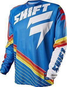 Shift strike stripes mens mx/offroad jersey blue/white/red