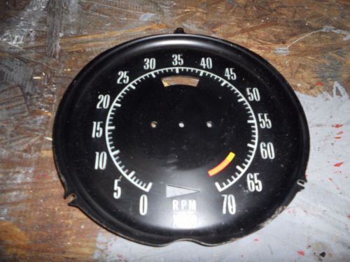 1963 corvette oem tachometer face plate 6500 rpm white numerals