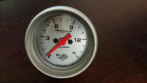 Autometer 4361 ultra-lite fuel pressure gauge ~ 2-1/16&#034; ~ gauge only