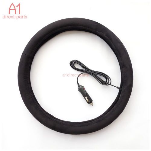 New 12v plug heated heating steering wheel protection cover for winter 37cm-38cm