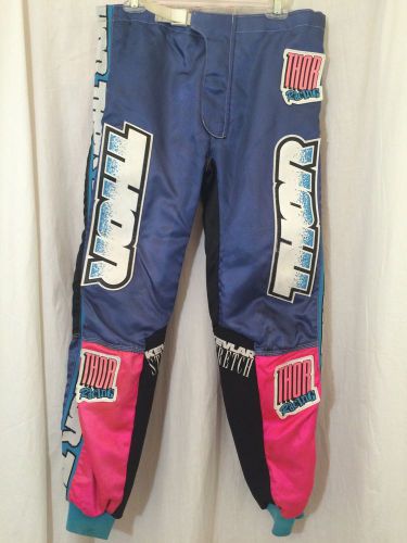 Vintage thor racing kevlar multi-color motocross atv race pants size 34 preowned
