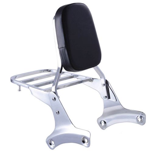 Chrome backrest sissy bar w/luggage rack for honda shadow vt400 vt750 vt 750 new