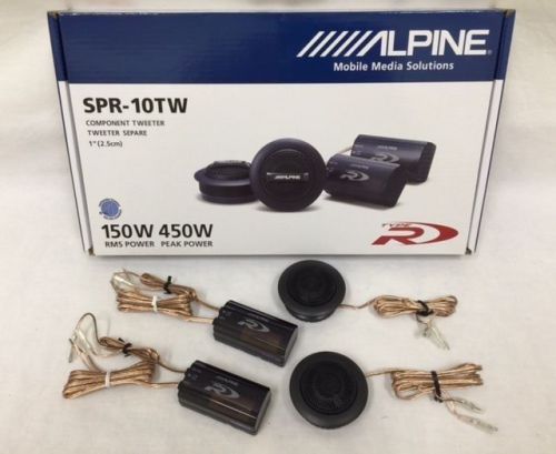 New alpine spr-10tw 1-inch dome car audio component tweeters pair new spr10tw 1&#034;