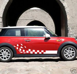 Car vinyl decals graphics sticker body decals racing stripes flag for mini #976