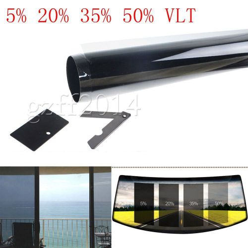 2ply 20&#034; x 30m car home glass window tint film vinyl roll black 50%/35%/20% vlt