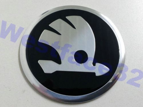 Skoda steering wheel rims emblem badge decal logo 42mm compatible black new