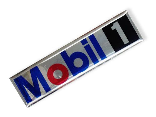 1pc. mobil 1 auto lube oil motor resin coated reflective sticker decal metallic