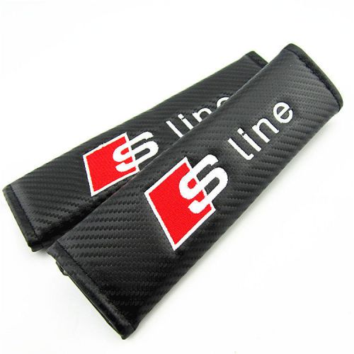 Carbon fiber seatbelt shoulder cover pads for audi sline a6l q5 a5 a3 a8 a1 golf