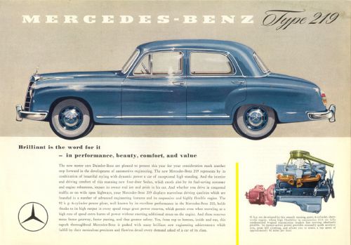 1956 mercedes benz 219 original brochure